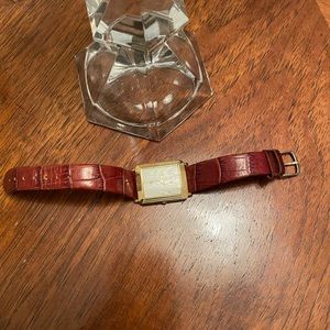 Bulova men’s Quartz A2 Oblong face watch,  letter band. Great condition.